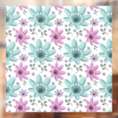 Pastel Bloemendessinpatroon  Raamsticker (Vel 2)