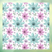 Pastel Bloemendessinpatroon  Raamsticker (Vel 3)