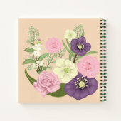 Pastel Bloemendisplay Notitieboek (Achterkant)