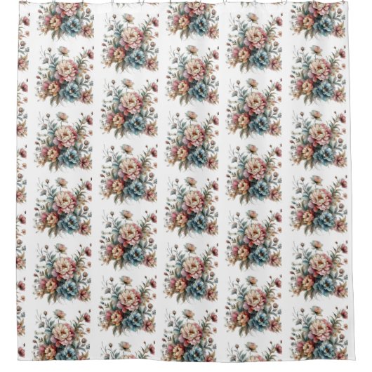 pastel bloemendouchegordijn douchegordijn (Voorkant)
