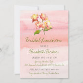 Pastel bloemenhand geschilderd chique bruids lunch kaart (Voorkant)