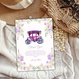Pastel Bloemenkroon Prinses Koets Meisje Baby Show Bedankkaart