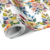 Pastel Bloemenkunst Cadeaupapier (Rol Hoek)