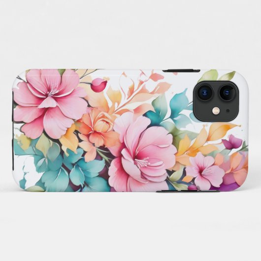 Pastel Bloemenkunst Case-Mate iPhone Case (Achterkant (horizontaal))