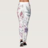 Pastel bloemenkunst waterverf grafisch leggings (Achterkant)