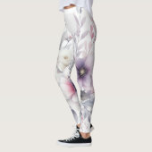 Pastel bloemenkunst waterverf grafisch leggings (Links)