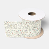 pastel bloemenpapier. satijnen lint (Spoel)