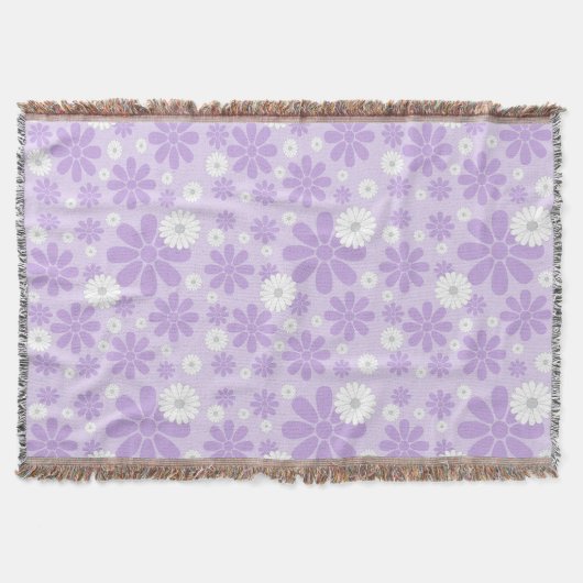 Pastel Bloemenpatroon LAVENDER Deken (Voorkant)