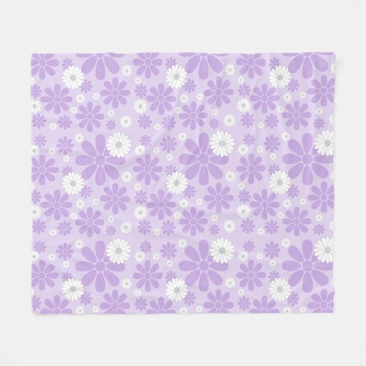 Pastel Bloemenpatroon LAVENDER Fleece Deken (Voorkant (Horizontaal))