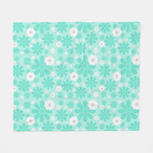 Pastel Bloemenpatroon MINT Fleece Deken