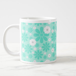 Pastel Bloemenpatroon MINT Grote Koffiekop