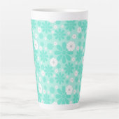Pastel Bloemenpatroon MINT Latte Mok (Voorkant)