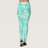 Pastel Bloemenpatroon MINT Leggings (Achterkant)