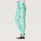 Pastel Bloemenpatroon MINT Leggings (Links)