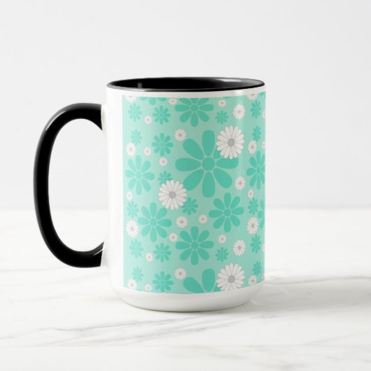 Pastel Bloemenpatroon MINT Mok (Links)