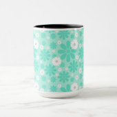 Pastel Bloemenpatroon MINT Mok (Midden)
