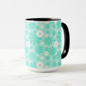 Pastel Bloemenpatroon MINT Mok (Voorkant rechts)