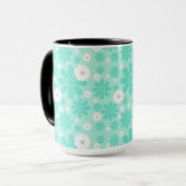 Pastel Bloemenpatroon MINT Mok (Voorkant links)