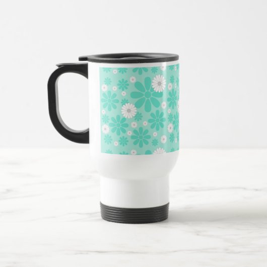 Pastel Bloemenpatroon MINT Reisbeker (Links)