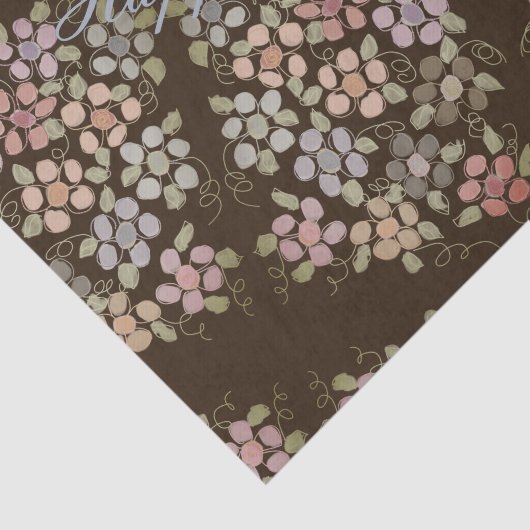 Pastel bloemenpatroon tissuepapier (Detail)