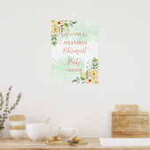 Pastel bloemenpensioen Party Welkomstbord Poster (Keuken)