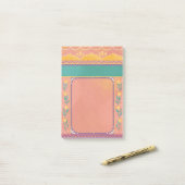 Pastel bloemenroze blos schattig Indiaas patroon Post-it® Notes (Op bureau)