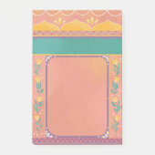 Pastel bloemenroze blos schattig Indiaas patroon Post-it® Notes (Voorkant)
