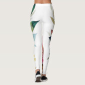 Pastel bloemenroze gele kunst vector leggings (Achterkant)