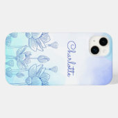 Pastel Bloemensilhouet Overlay Gepersonaliseerde N Case-Mate iPhone Case (Achterkant (horizontaal))