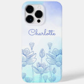 Pastel Bloemensilhouet Overlay Gepersonaliseerde N Case-Mate iPhone Case (Achterkant)