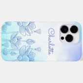 Pastel Bloemensilhouet Overlay Gepersonaliseerde N Case-Mate iPhone Case (Achterkant (horizontaal))