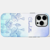 Pastel Bloemensilhouet Overlay Gepersonaliseerde N Case-Mate iPhone Case (Achterkant (horizontaal))