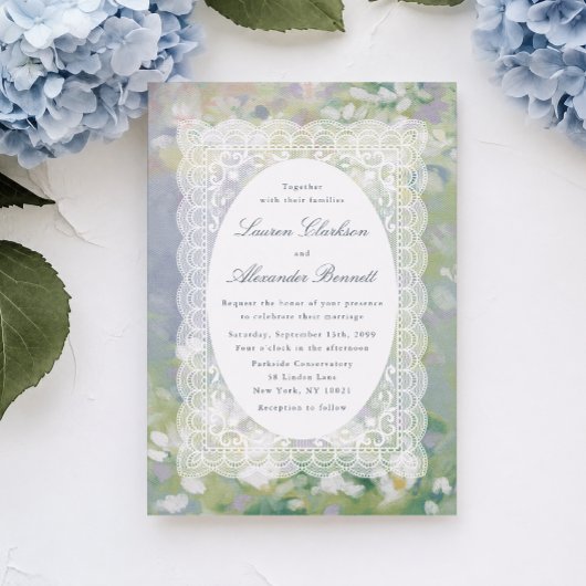 Pastel Bloemenslag Bruiloftsinvatie Kaart