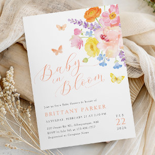 Pastel Bloementuin Babyshower Uitnodiging