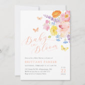 Pastel Bloementuin Babyshower Uitnodiging (Voorkant)