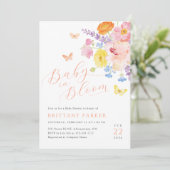 Pastel Bloementuin Babyshower Uitnodiging (Staand voorkant)