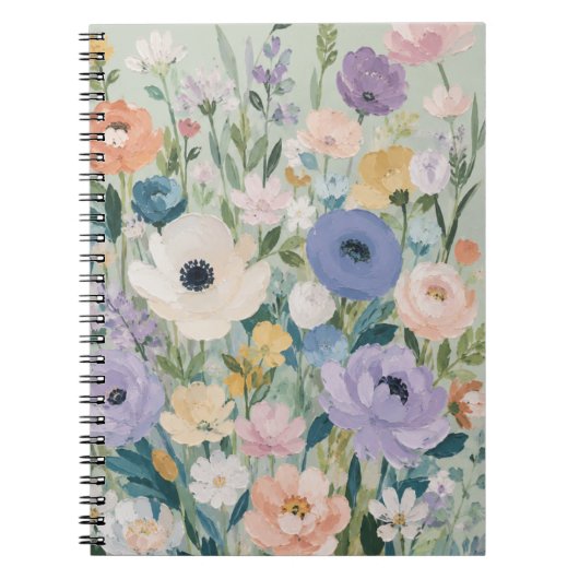 Pastel Bloementuin Bloem Klassiek Notitieboek (Voorkant)