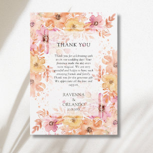 Pastel Bloementuin Botanische Bedankkaart Aankondiging