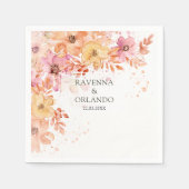 Pastel Bloementuin Botanische Romantische Bruiloft Servet (Voorkant)