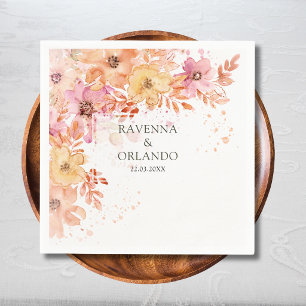 Pastel Bloementuin Botanische Romantische Bruiloft Servet