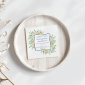 Pastel bloementuin Waterverf bruiloft Kaart