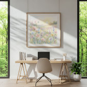 Pastel Bloemenweide Poster