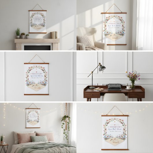 Pastel Bloemenweide Tapijt Hangend Wandkleed