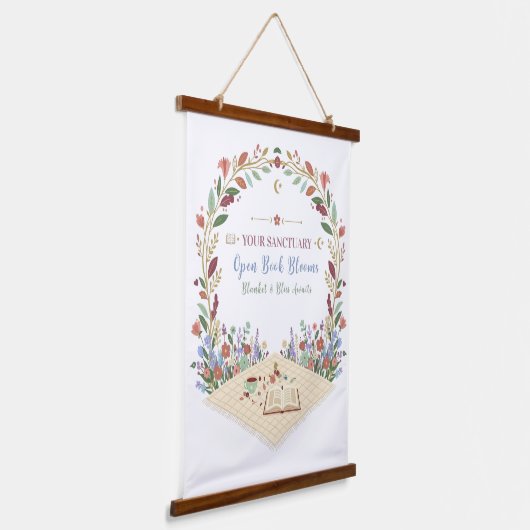 Pastel Bloemenweide Tapijt Hangend Wandkleed (Gebogen)