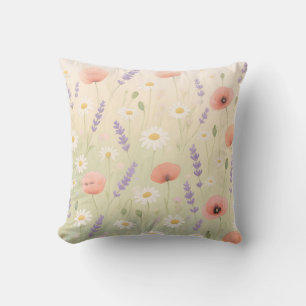 Pastel Bloemenweide Zachte Bloei Kussen