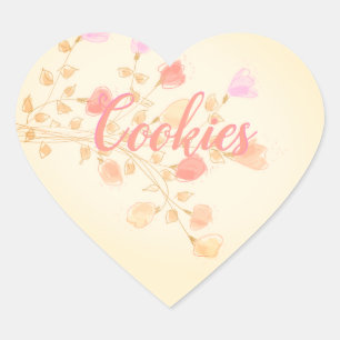 pastel bloemig elegant hart sticker