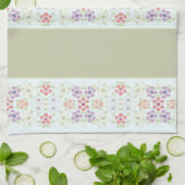 Pastel bloemig met lichtgroen theedoek (Gevouwen)