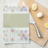 Pastel bloemig met lichtgroen theedoek (Quarter Fold)