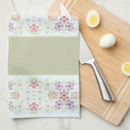 Pastel bloemig met lichtgroen theedoek