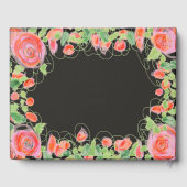 Pastel bloemig met zwart gastenboek (Achterkant)